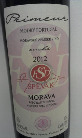 Fľaša vína Modrý Portugal (Svatomartinské) 2012, zemské víno