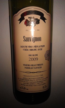 Fľaša vína Sauvignon 2009, výber z hrozna (suché)