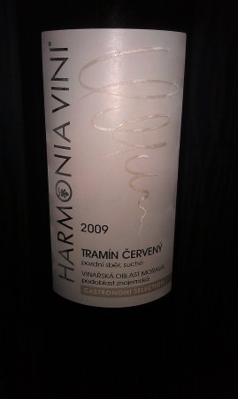 Fľaša vína Tramín Červený 2009, pozdný sber (suché)