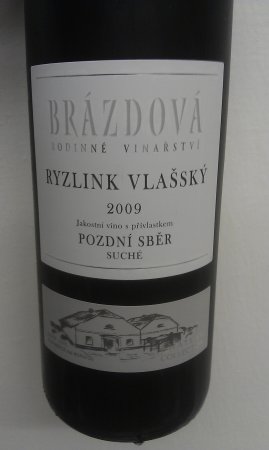 Fľaša vína Ryzlink Vlašský 2009, pozdný sber (suché)