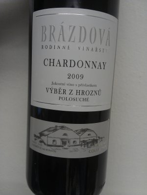 Fľaša vína Chardonnay 2009, výber z hrozna (suché)