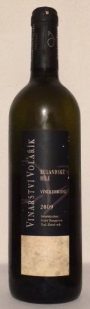 Fľaša vína Rulandské bílé 2009, výber z hrozna (polosladké)