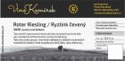 Roter riesling 2020, zemské víno Roter riesling 2020, zemské víno