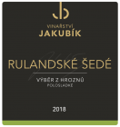 Rulandské šedé 2018, výber z hrozna Rulandské šedé 2018, výber z hrozna