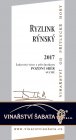 Ryzlink rýnský 2017, pozdný sber Ryzlink rýnský 2017, pozdný sber