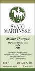 Müller Thurgau (Svatomartinské) 2016, zemské víno Müller Thurgau (Svatomartinské) 2016, zemské víno