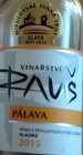 Pálava 2015, bobuľový výber Pálava 2015, bobuľový výber