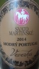 Modrý Portugal (Svatomartinské) 2014, zemské víno Modrý Portugal (Svatomartinské) 2014, zemské víno