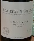 Pinot noir (Ben's Reserve) 2008, zemské víno Pinot noir (Ben's Reserve) 2008, zemské víno